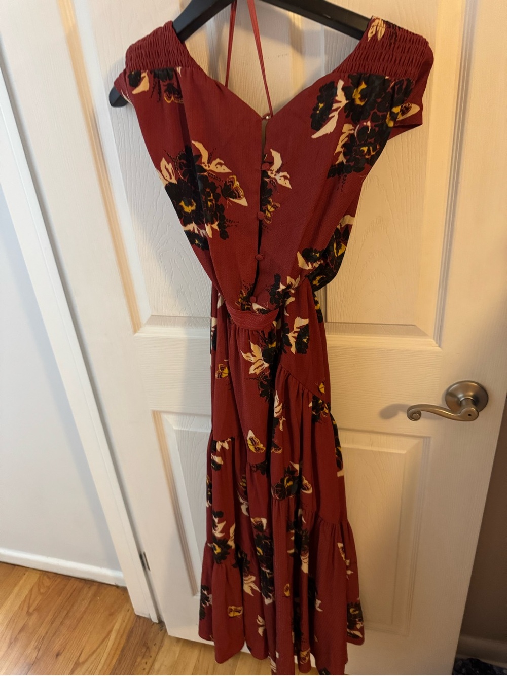 Free People Rust Floral Off-Shoulder Maxi Dress